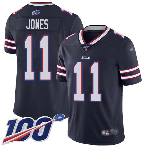 Men Buffalo Bills 11 Zay Jones Limited Navy Blue Inverted Legend 100th Season NFL Jersey